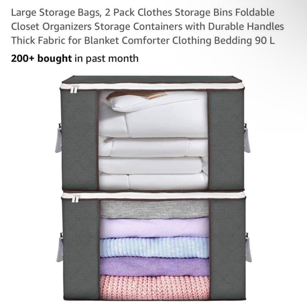 (4) Gray Storage Organizer Boxes